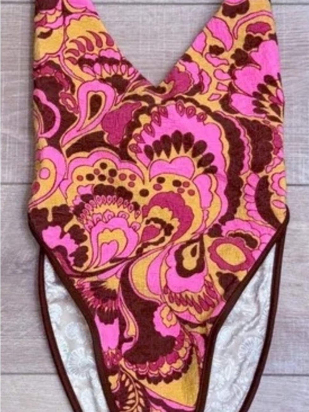 Free People Amber Printed One Piece Swimsuit🩷 NWOT Size XL - Picture 4 of 5